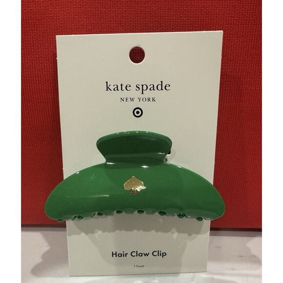 New Kate Spade New York X Target Green Claw Hair Clip with Gold Spade - Picture 1 of 2